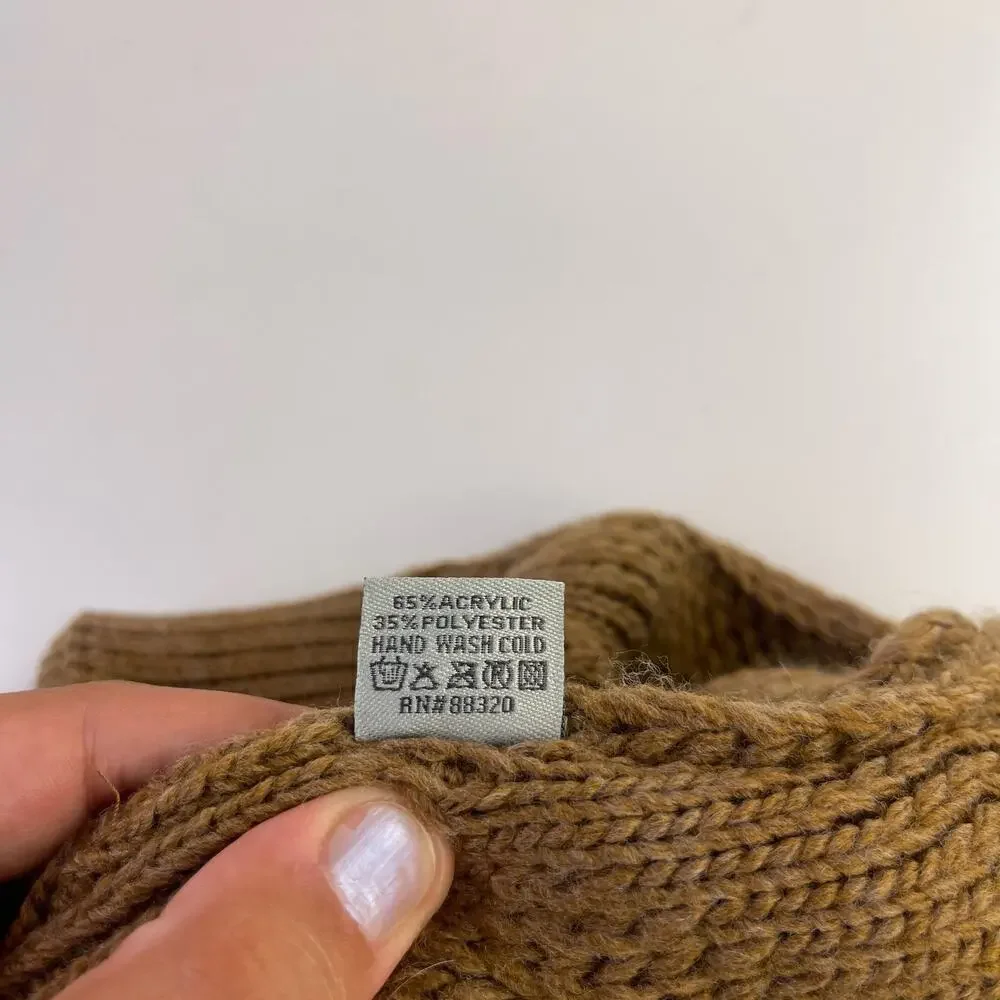 C.C. Caramel Brown Tan Cable Knit Women's Warm Beanie NEW WITH TAGS